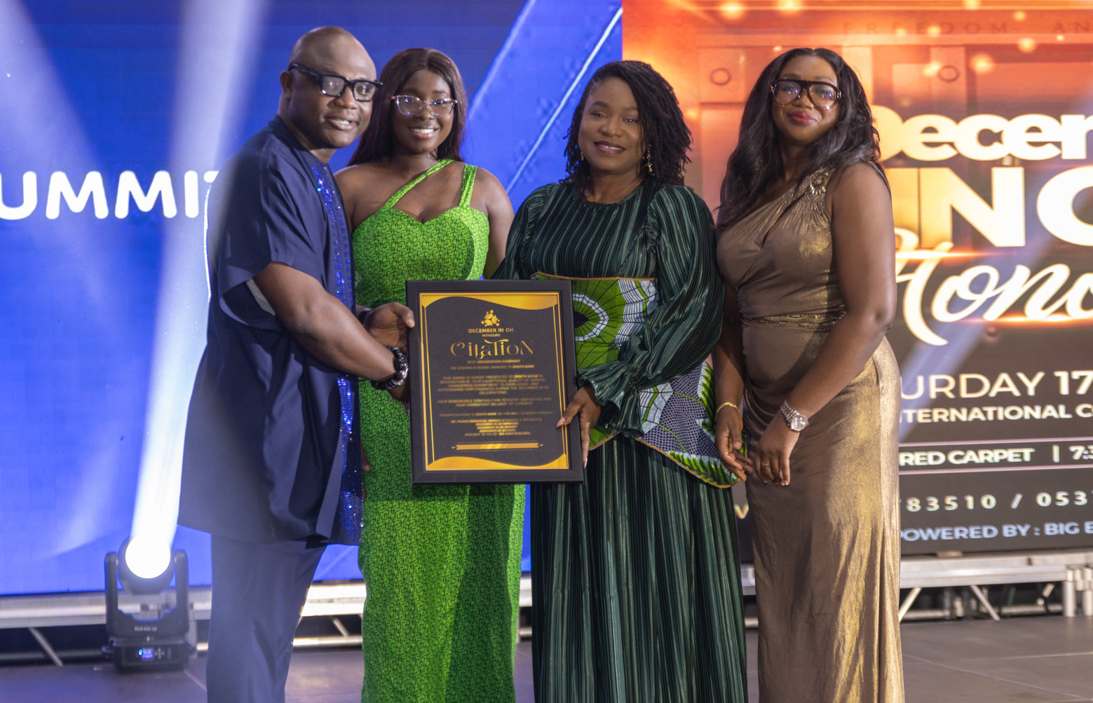 Zenith Bank Ghana Wins Best Christmas Decoration Award At “December In Gh Honours”